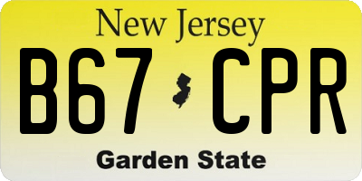 NJ license plate B67CPR