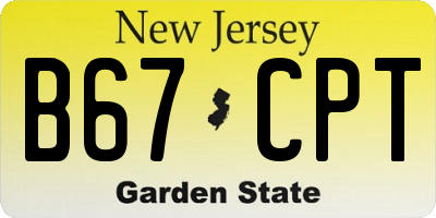 NJ license plate B67CPT
