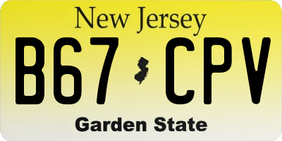 NJ license plate B67CPV