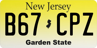 NJ license plate B67CPZ