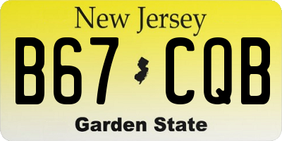 NJ license plate B67CQB