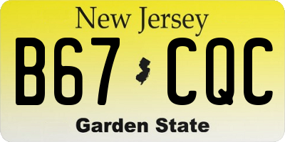 NJ license plate B67CQC