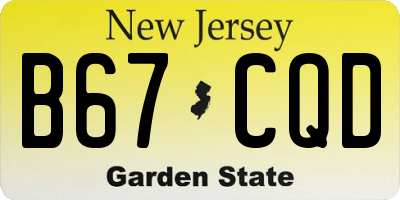 NJ license plate B67CQD