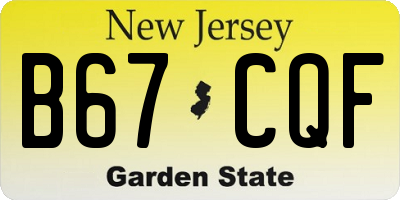 NJ license plate B67CQF