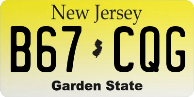 NJ license plate B67CQG