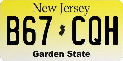 NJ license plate B67CQH