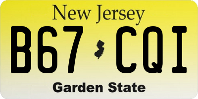 NJ license plate B67CQI