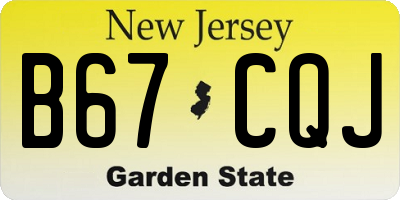 NJ license plate B67CQJ