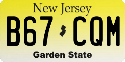 NJ license plate B67CQM