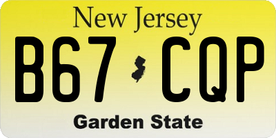 NJ license plate B67CQP