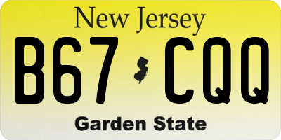 NJ license plate B67CQQ