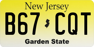 NJ license plate B67CQT
