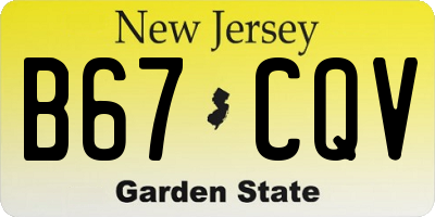 NJ license plate B67CQV