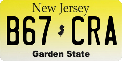 NJ license plate B67CRA