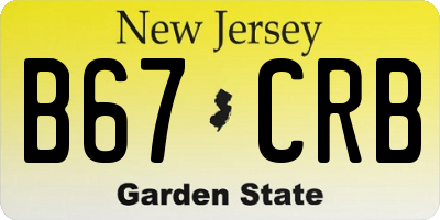 NJ license plate B67CRB