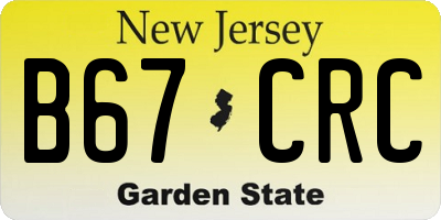 NJ license plate B67CRC