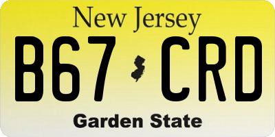 NJ license plate B67CRD