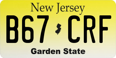 NJ license plate B67CRF