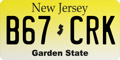 NJ license plate B67CRK