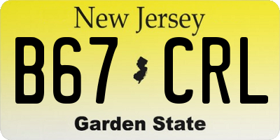 NJ license plate B67CRL