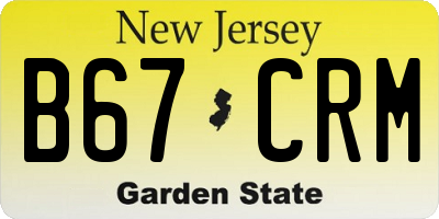 NJ license plate B67CRM