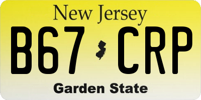 NJ license plate B67CRP