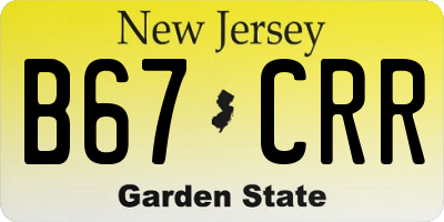 NJ license plate B67CRR
