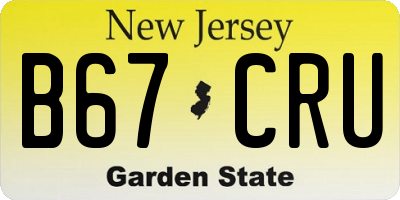 NJ license plate B67CRU