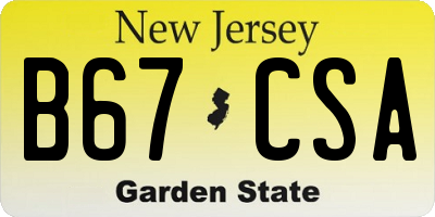 NJ license plate B67CSA