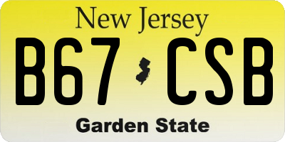 NJ license plate B67CSB