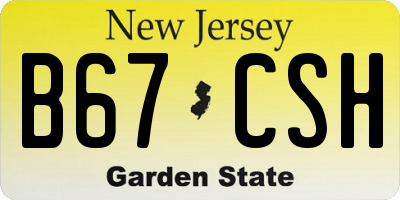 NJ license plate B67CSH
