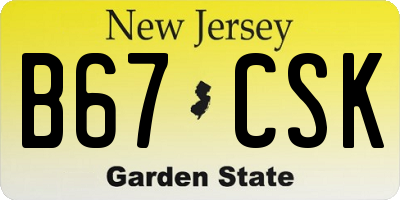 NJ license plate B67CSK