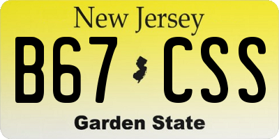NJ license plate B67CSS
