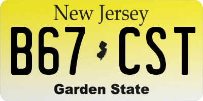 NJ license plate B67CST