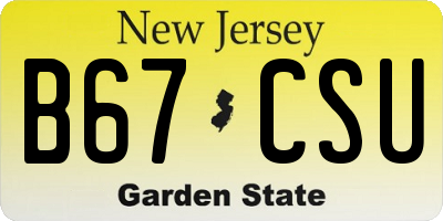 NJ license plate B67CSU