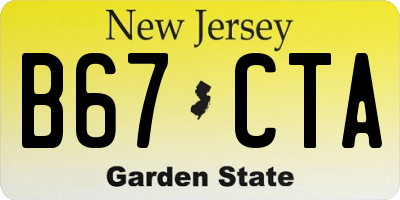 NJ license plate B67CTA