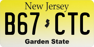 NJ license plate B67CTC