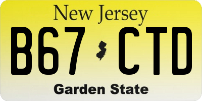 NJ license plate B67CTD