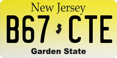 NJ license plate B67CTE