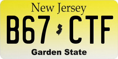 NJ license plate B67CTF