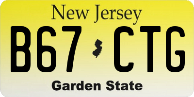 NJ license plate B67CTG