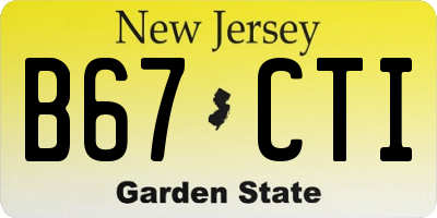 NJ license plate B67CTI