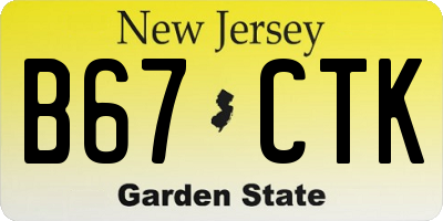 NJ license plate B67CTK