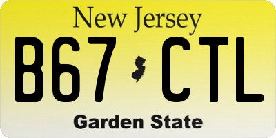 NJ license plate B67CTL