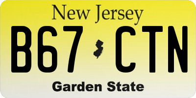 NJ license plate B67CTN