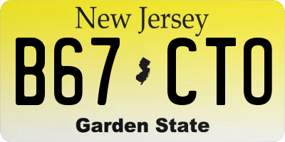 NJ license plate B67CTO