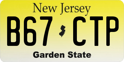 NJ license plate B67CTP