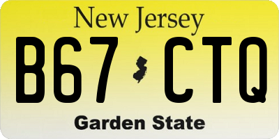 NJ license plate B67CTQ