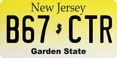 NJ license plate B67CTR