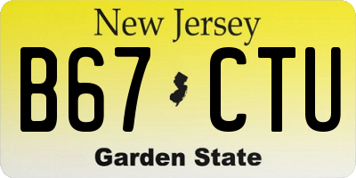NJ license plate B67CTU